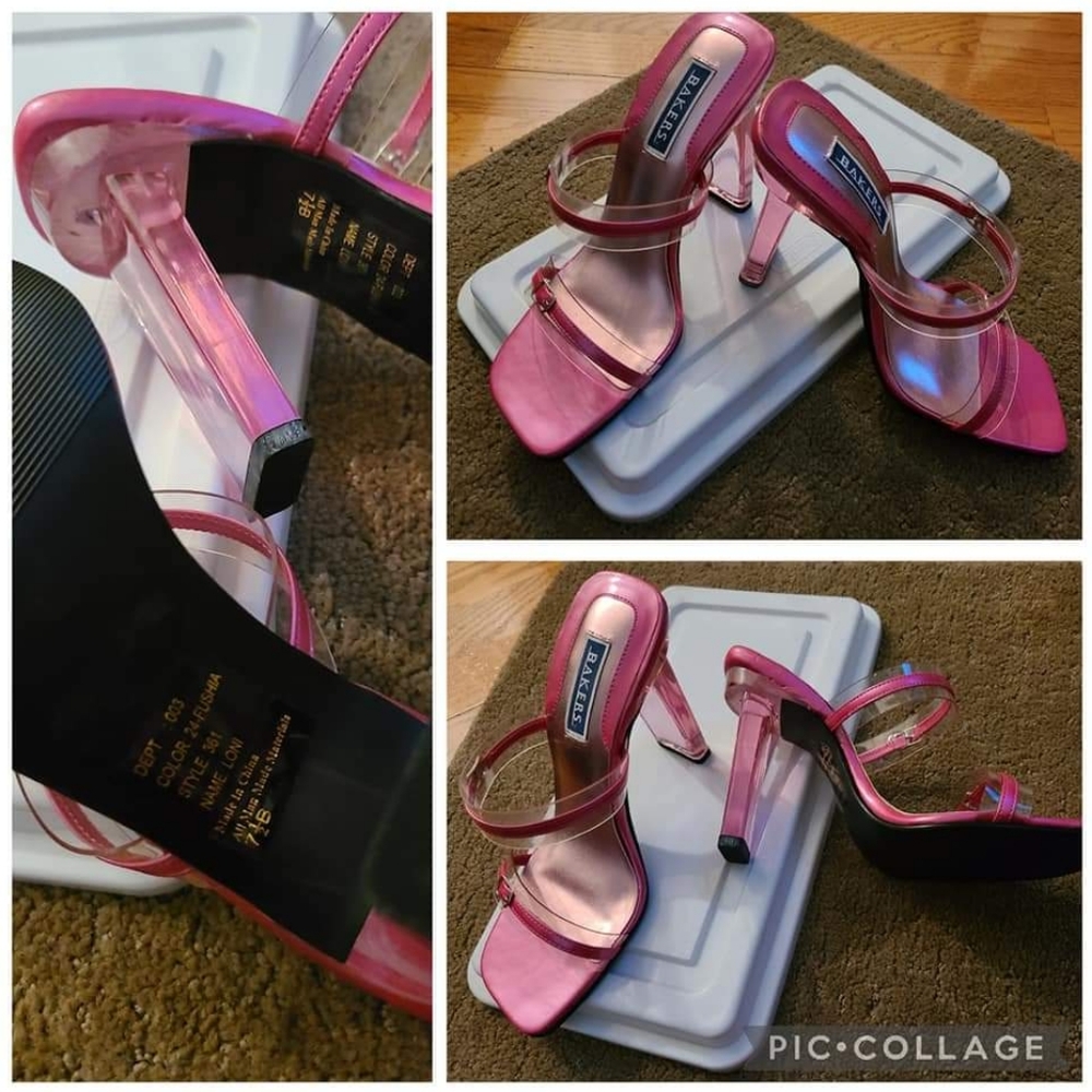 MARKDOWN*** Pink FUSHIA Heels Size 7 & 1/2 #Barbie #bakers #loni